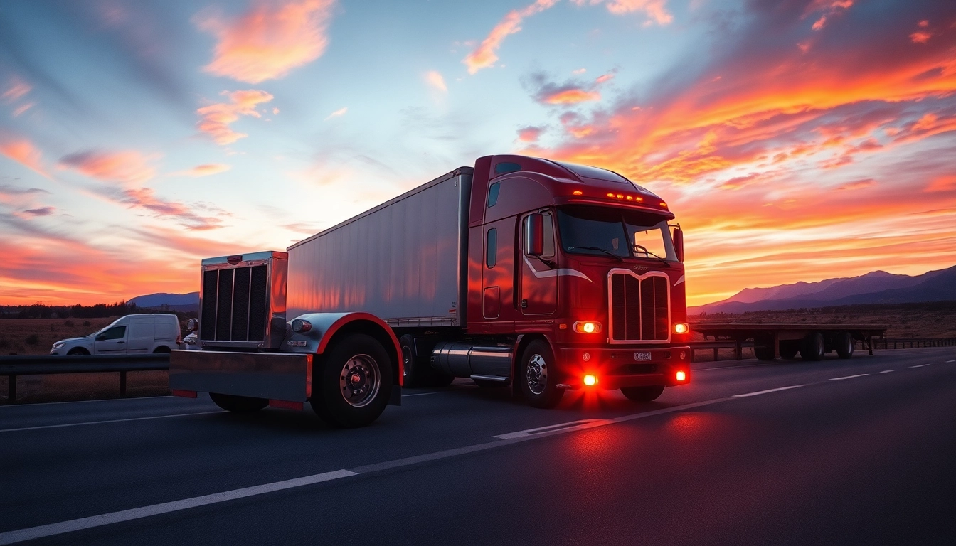 Nationwide Truck Accident Attorneys reviewing details of a truck collision at sunset.