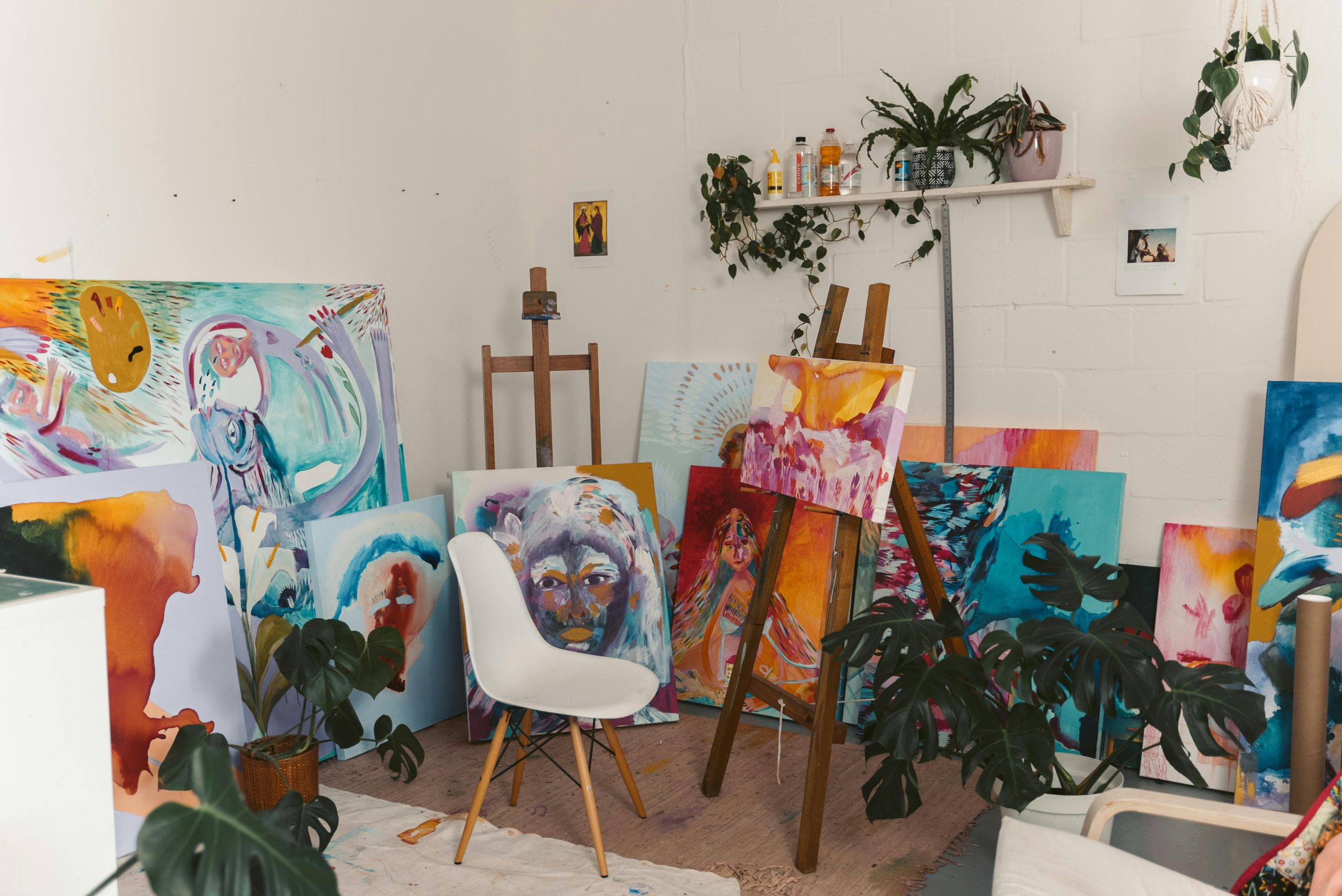 Mixed media oil paintings